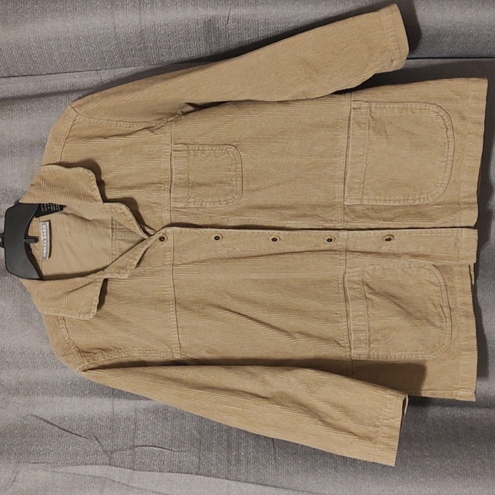 Dress Barn Corduroy-Cotton Tan Button Down Lightweight Women's Jacket Sz Med